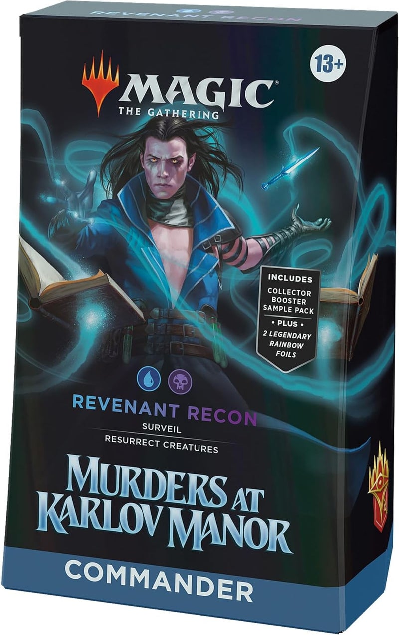 Magic the Gathering جرائم في قصر كارلوف - مجموعة القائد - استكشاف الأرواح (مجموعة من 100 بطاقة، عينة من حزمة تعزيز الجامع من بطاقتين + ملحقات) - Image 1